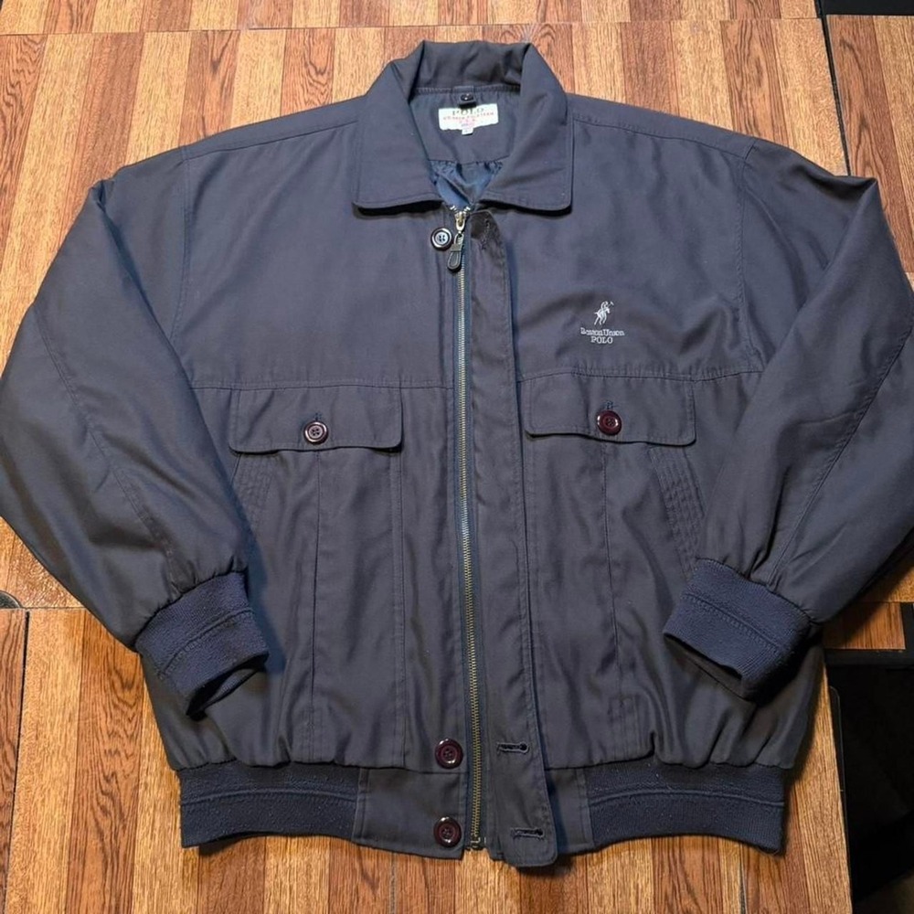 Polo Boston Union Vintage Retro Team USA Bomber Jacket Large